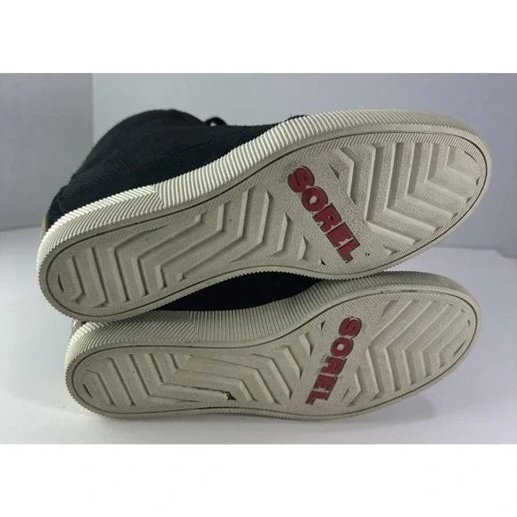 Sorel Out n About Wedge Shoes Suede Ankle Boot Black Lace Sneakers Women's 8.5 - Picture 10 of 16